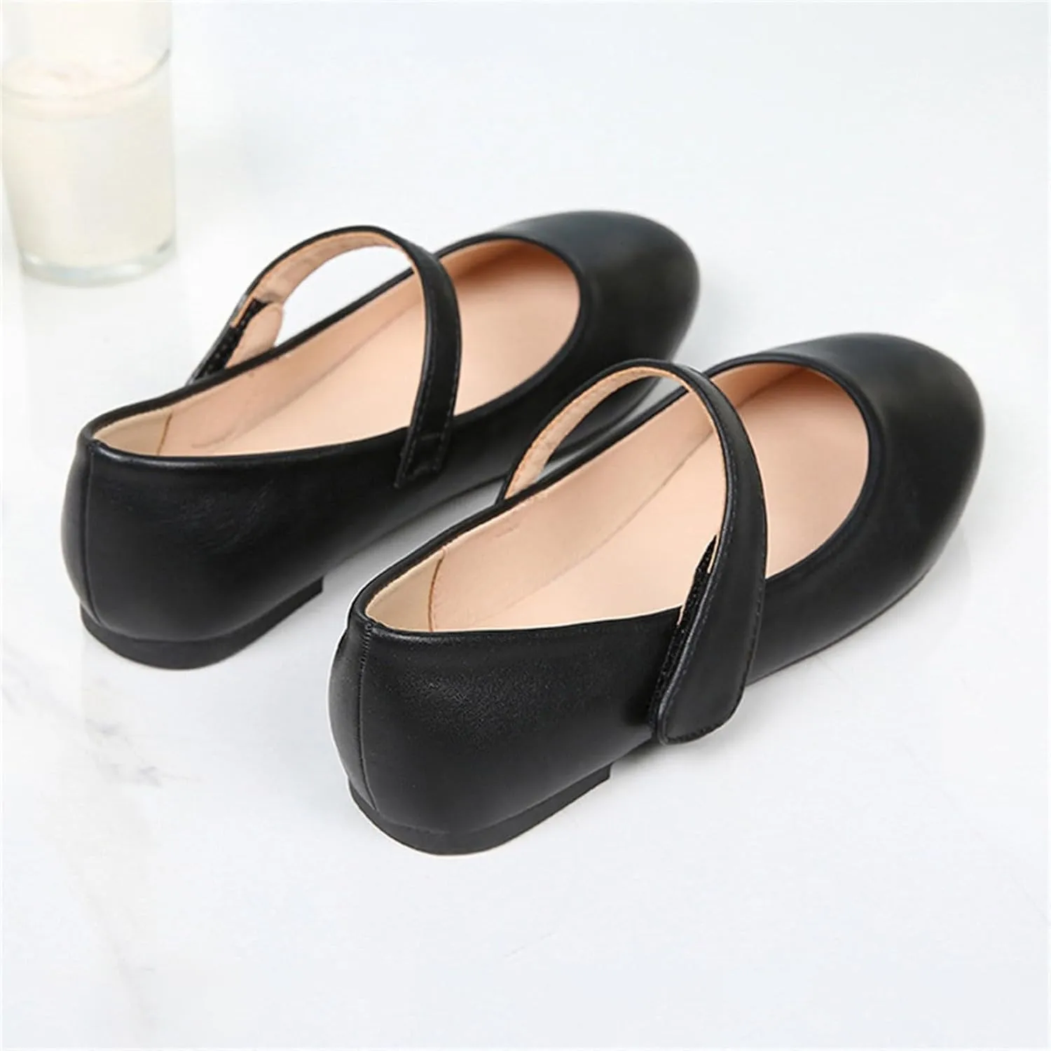 Girls Kids Leather Princess Sandals Closed Toe Ankle Flat Mary Jane Shoes Fancy Wedding Strap Soft Sandals Non Slip