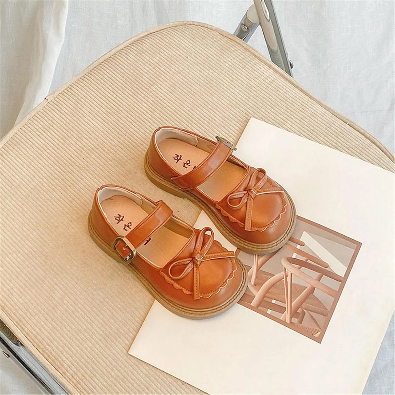 Girls Kids Mary Jane Shoes ow Heels Closed Toe Ankle Sandals Childrens Girl Breathable Non Slip Soft Dress Dance Shoes