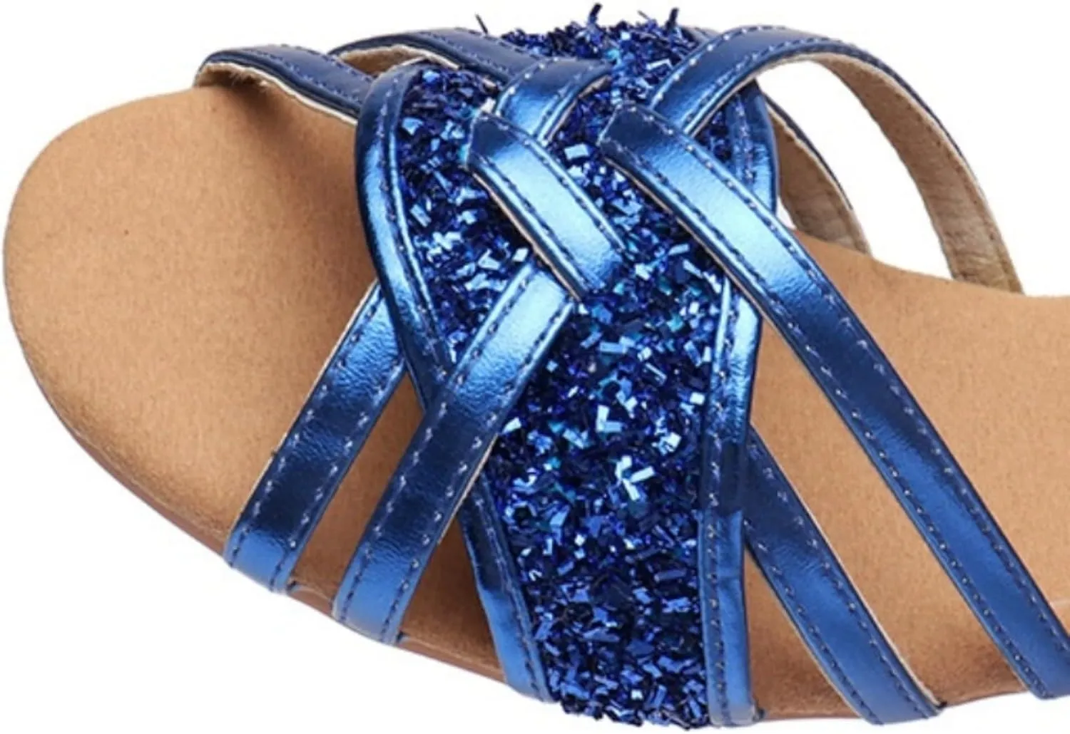 Girls Latin Dance Shoes Low Heels Ballroom Sals Tango Performance Practice Dance Shoes for Toddler Kids Tan