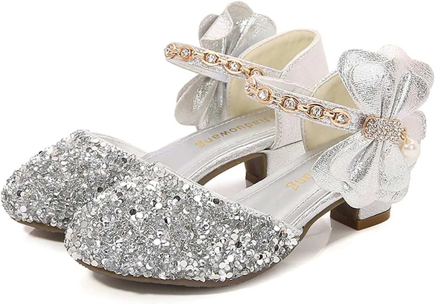 Girls Low Heeled Shoe Dress Shoes Rhinestone Bows Low Heel Princess Flower Wedding Party baby clothes bundles for girls
