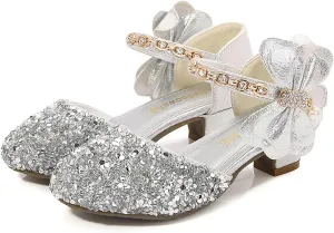 Girls Low Heeled Shoe Dress Shoes Rhinestone Bows Low Heel Princess Flower Wedding Party baby clothes bundles for girls