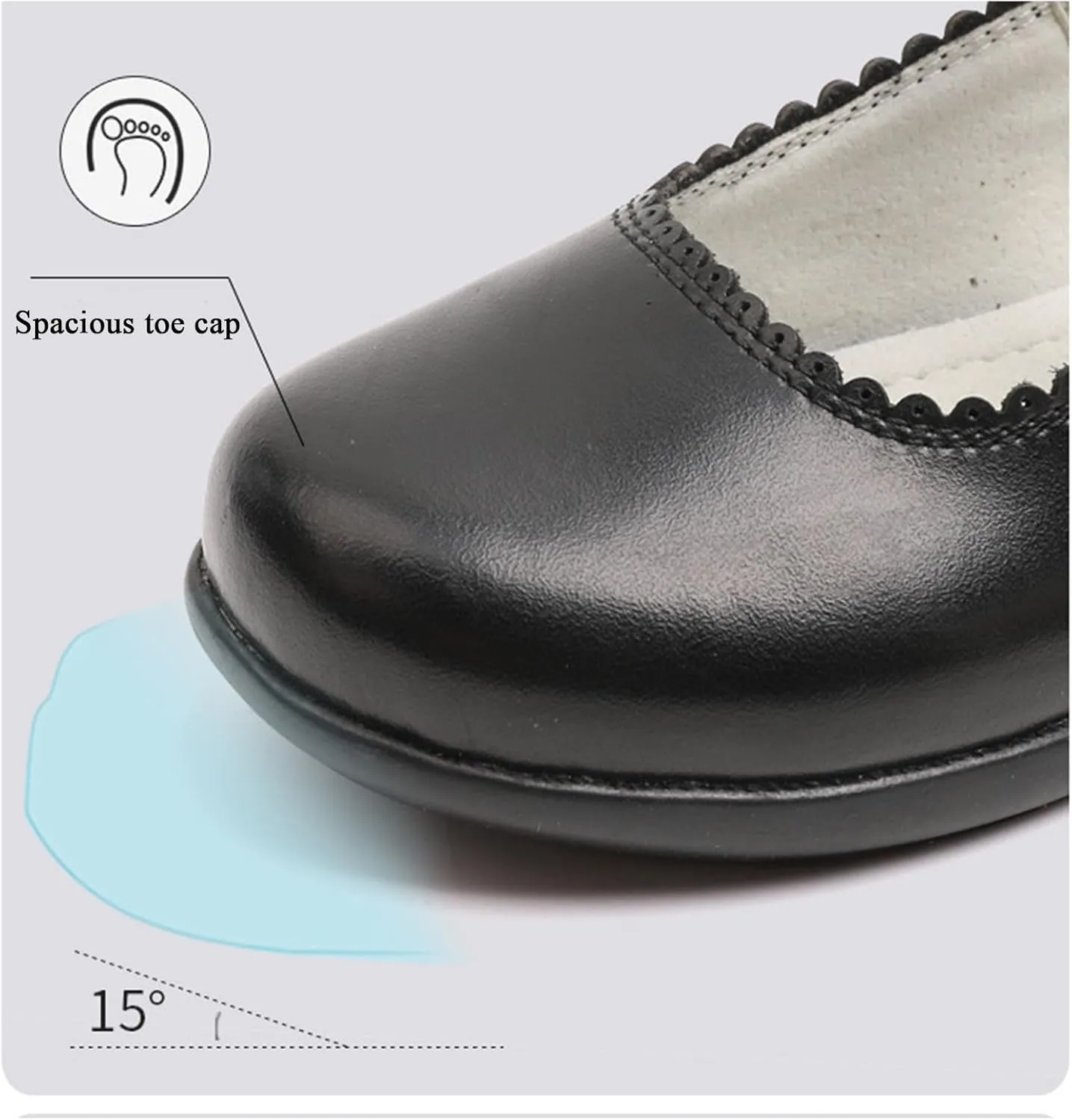 Girl's Mary Jane School niform Shoes Leather Ballet Flat Strap Dress Shoes for House Slippers for Big Kids