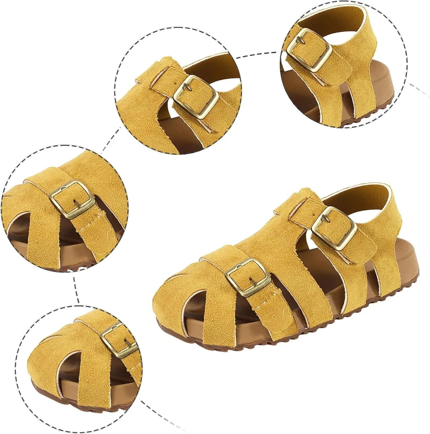 Girls Sandals Low Heel Children's Sandals For Girls For Boys Closed Toe Shoes Babies Hollow And Breathable Shoes
