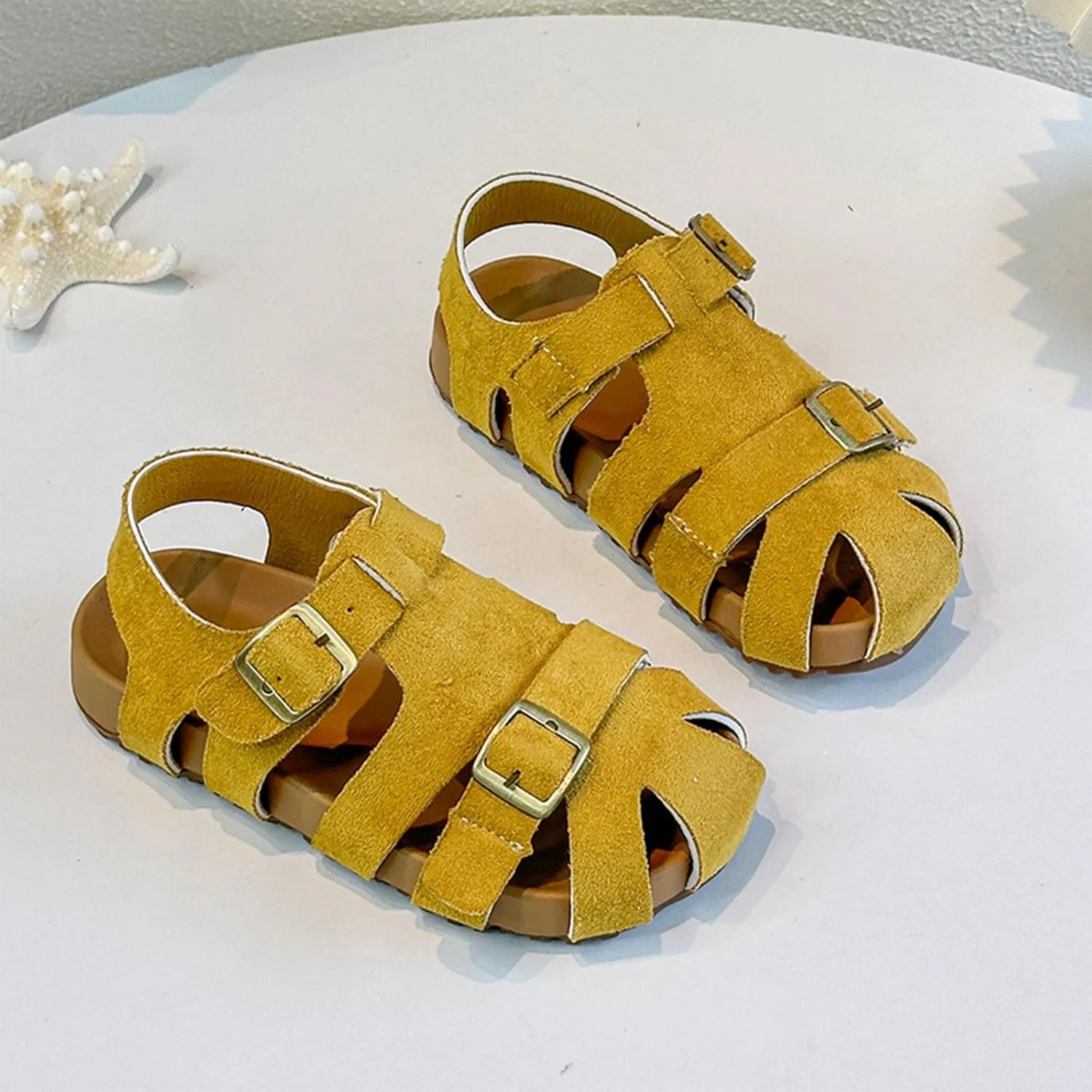 Girls Sandals Low Heel Children's Sandals For Girls For Boys Closed Toe Shoes Babies Hollow And Breathable Shoes
