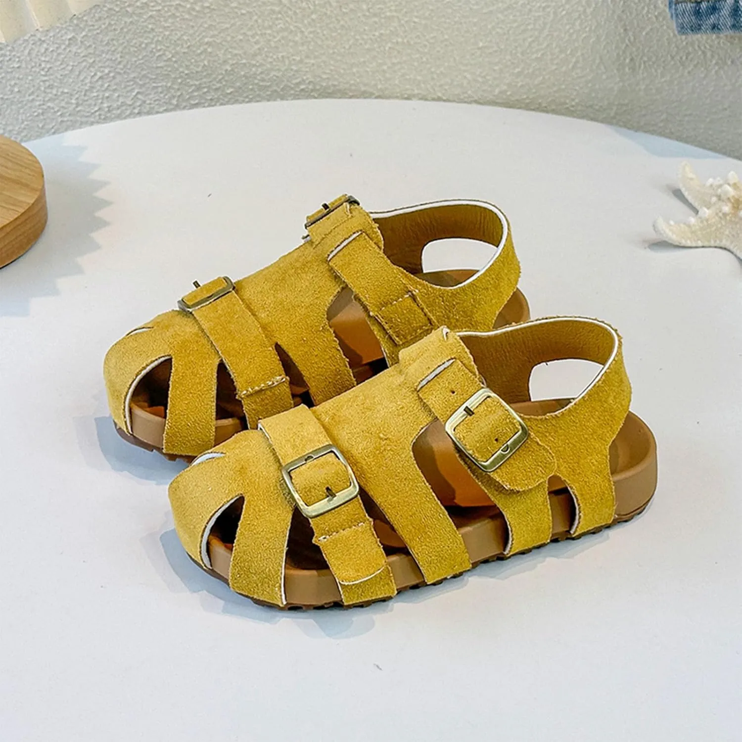 Girls Sandals Low Heel Children's Sandals For Girls For Boys Closed Toe Shoes Babies Hollow And Breathable Shoes