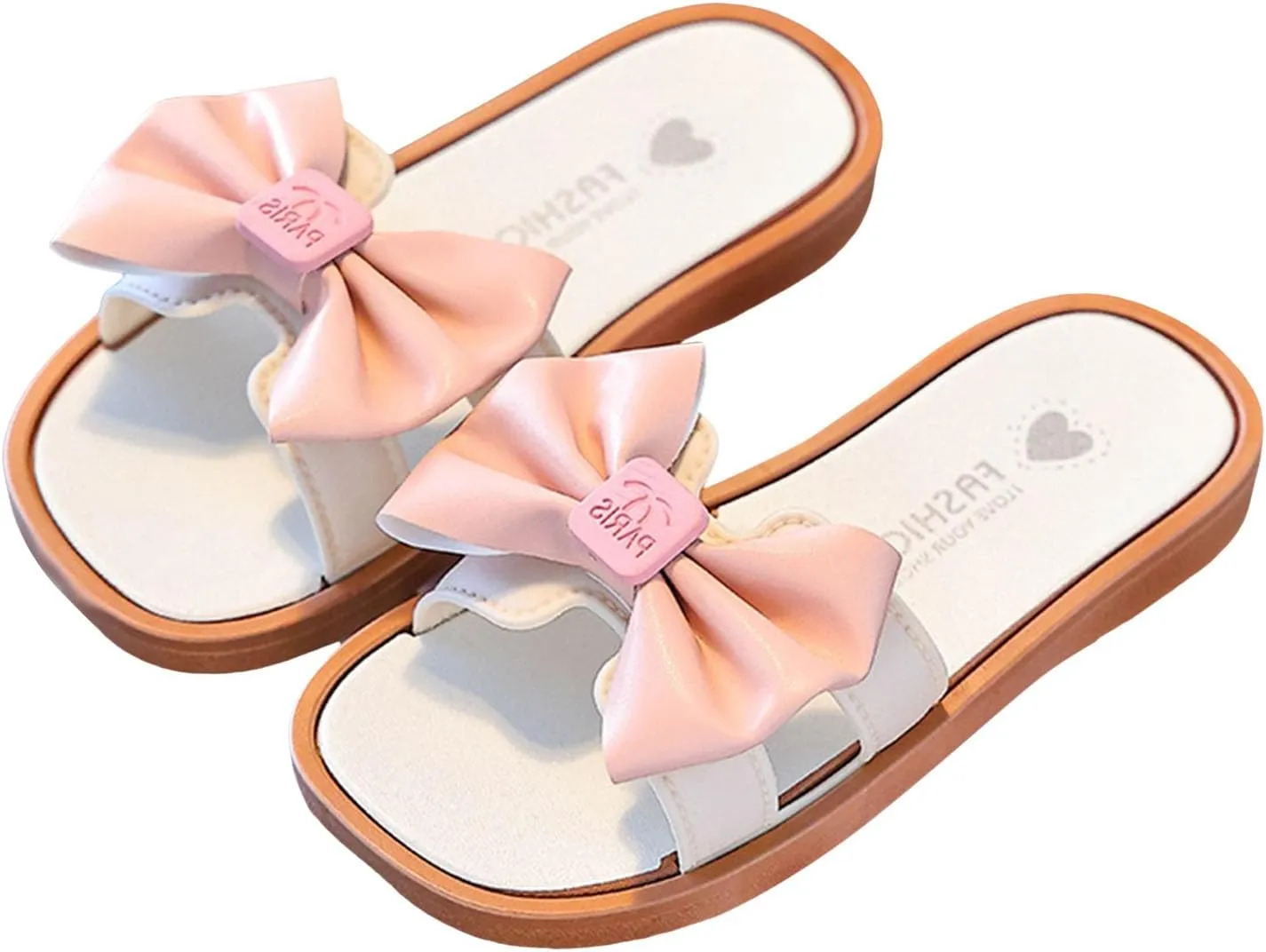 Girls Sandals Low Heels Summer Girls Baby Slippers Soft Sole Non Slip Bowknot Children's Beach Flip Flops
