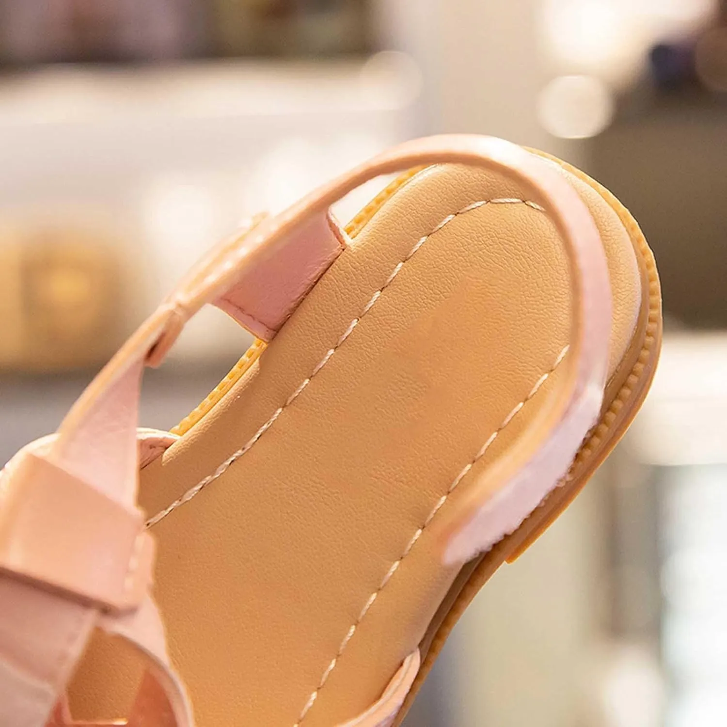 Girls Sandals Open Toe Girls' Shoes Bao Toe Sandals Summer Little Big Kids Soft Soled Non Slip Children's Shoes