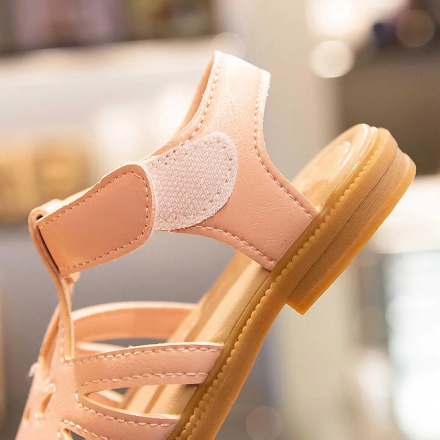 Girls Sandals Open Toe Girls' Shoes Bao Toe Sandals Summer Little Big Kids Soft Soled Non Slip Children's Shoes