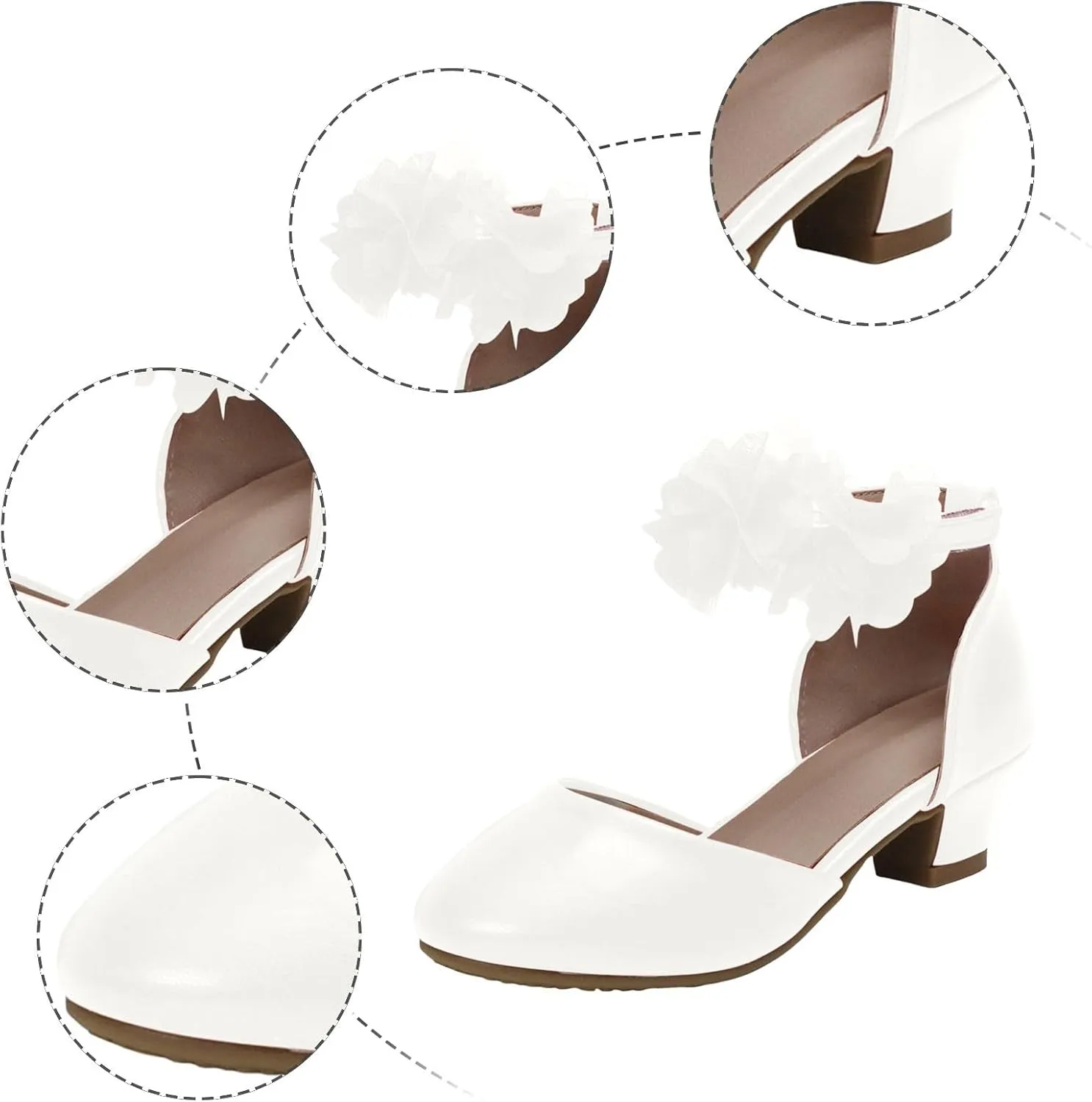 Girls Sandals Open Toe Girls Silk Flower Princess Shoes Little Girl Closed Toe Hollow High Heels Children Dance Performance Dress Shoes