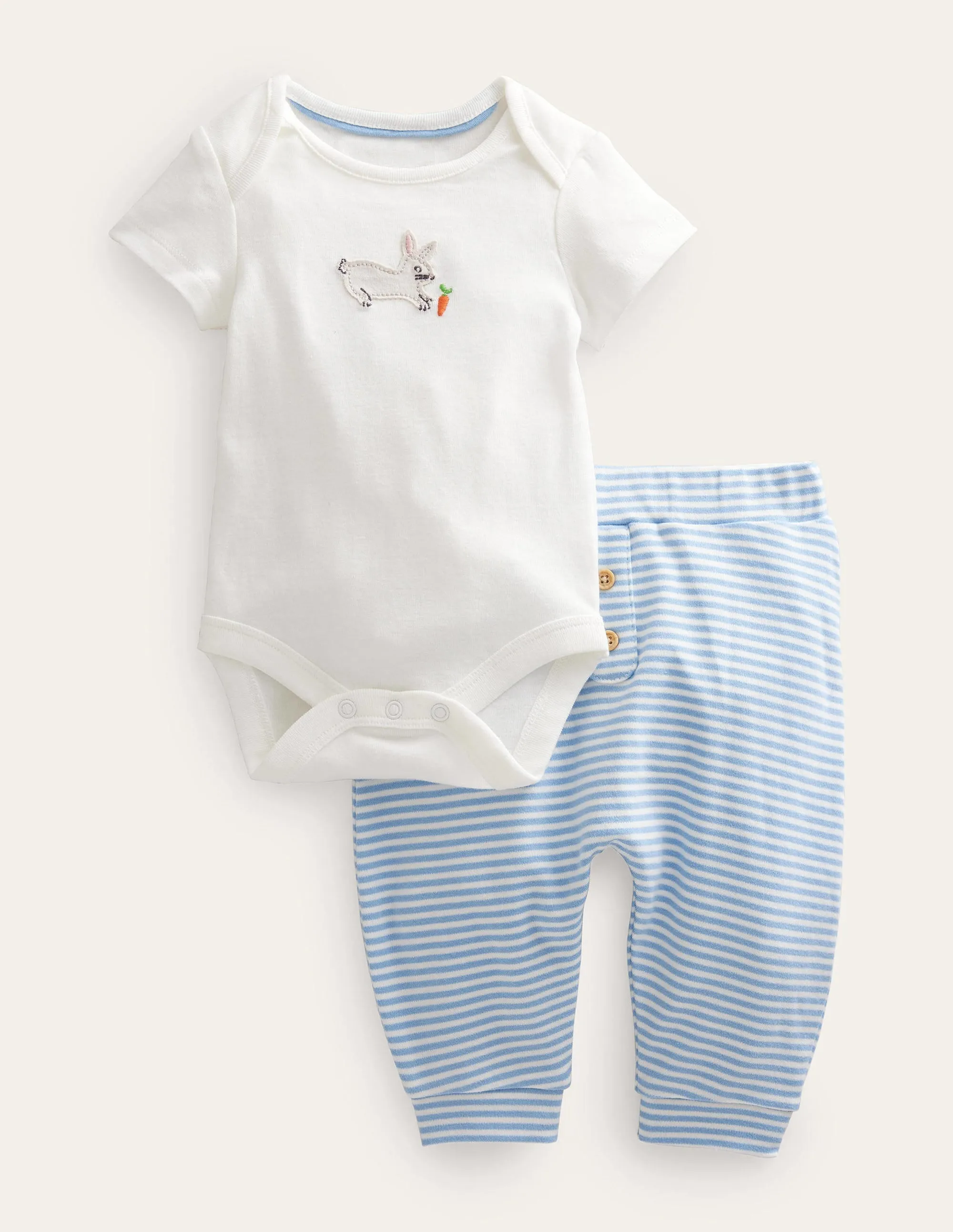GOTS Body & Legging Set-Ivory Bunny