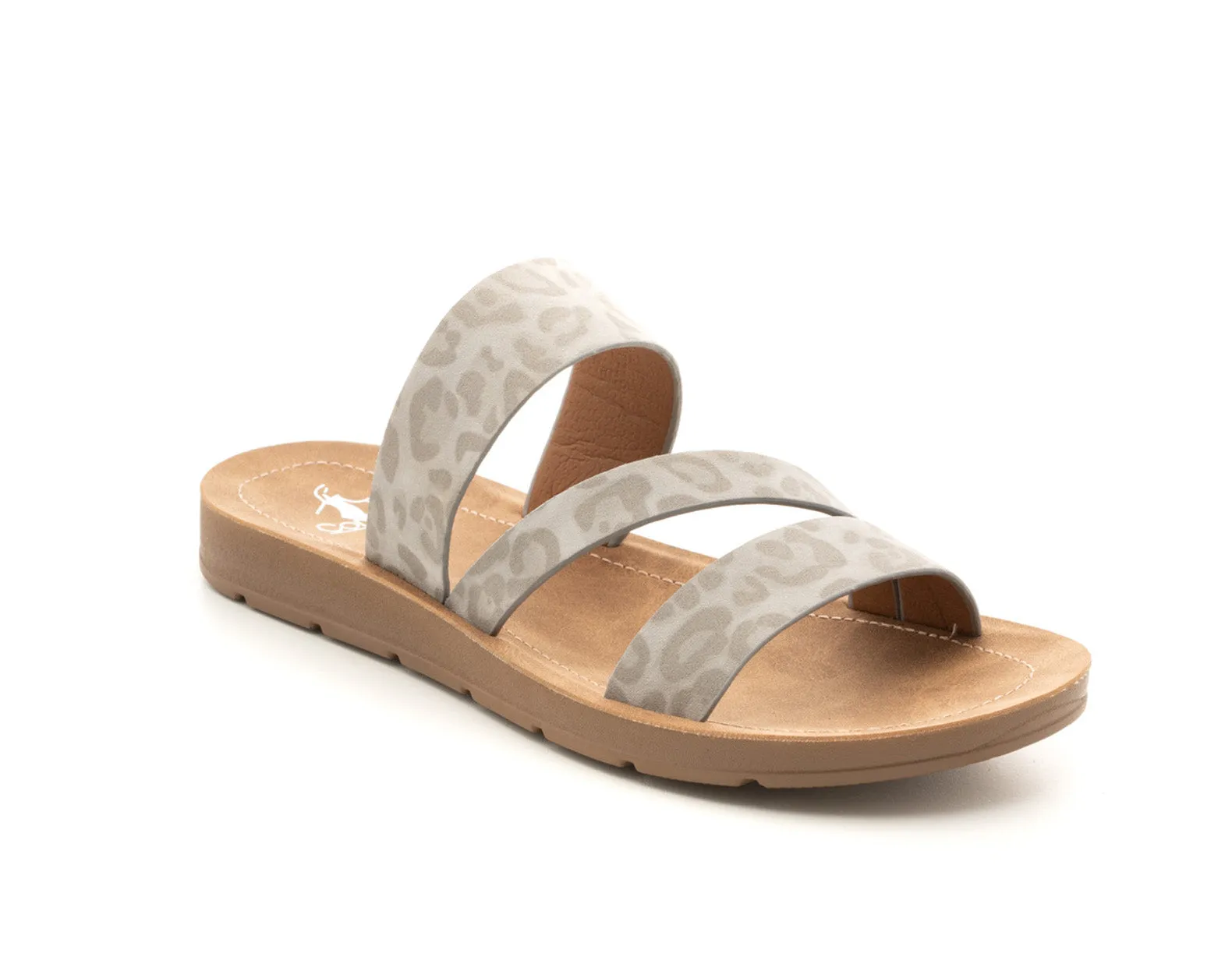 Grey LYDIA Leopard Slide/Sandal