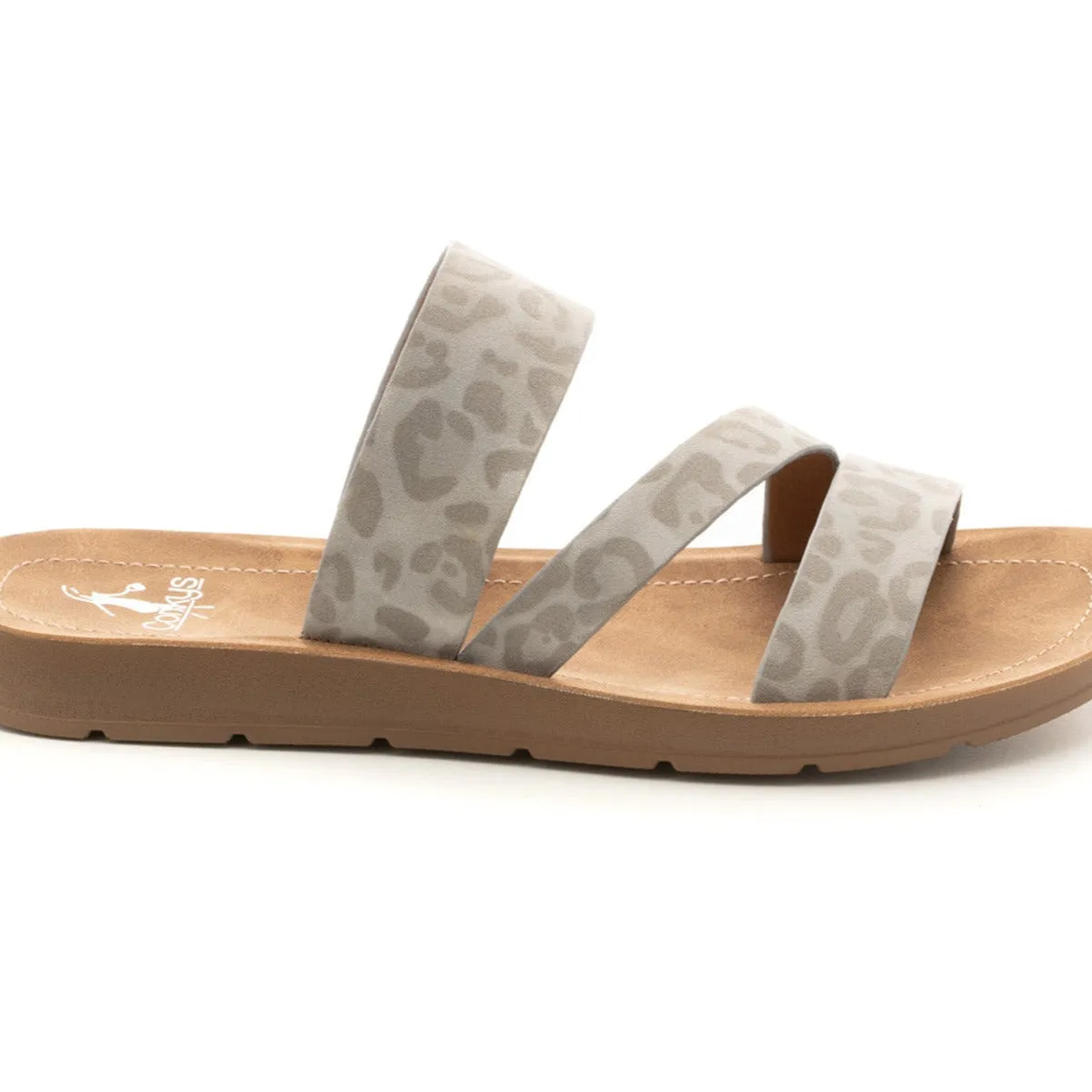 Grey LYDIA Leopard Slide/Sandal