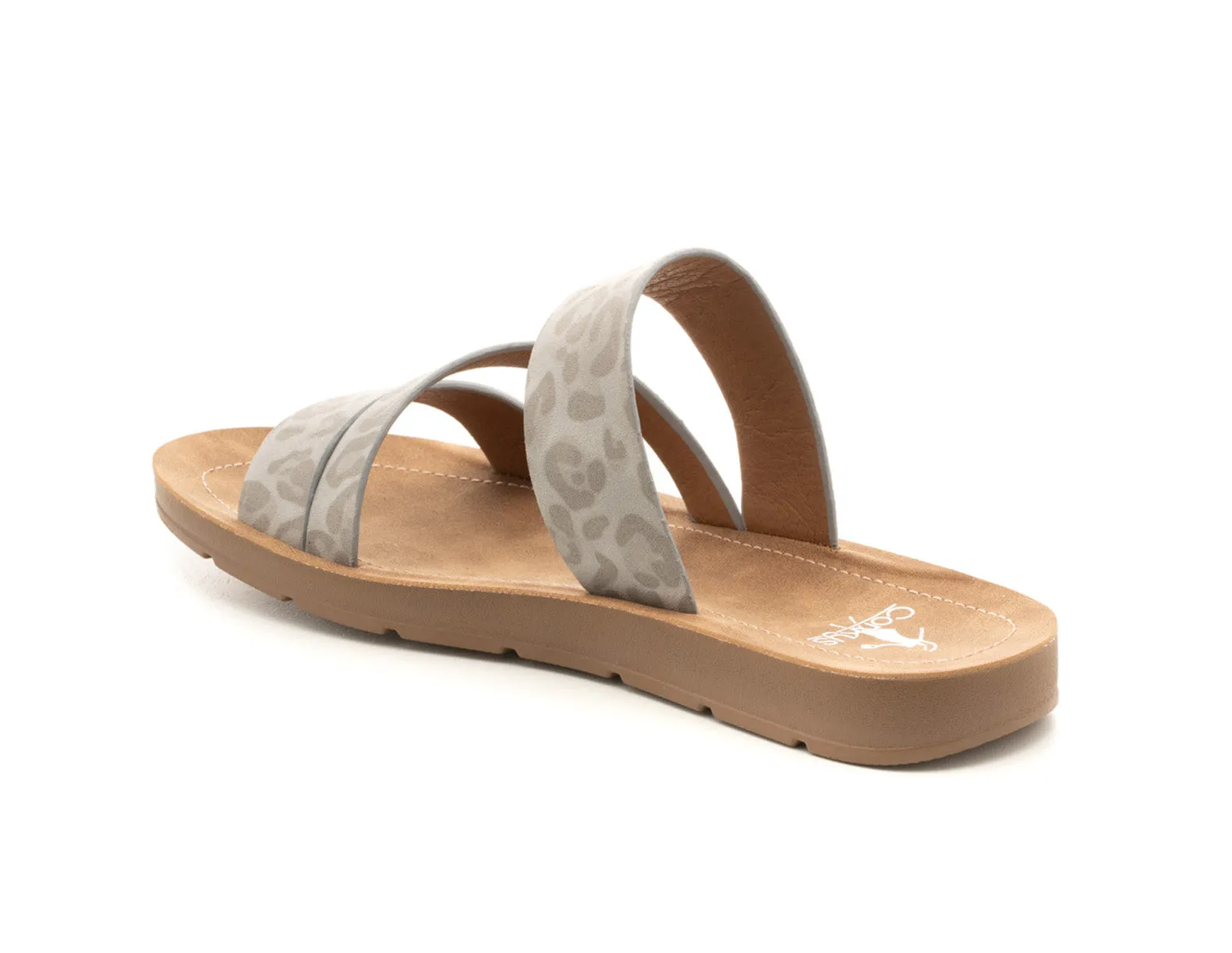 Grey LYDIA Leopard Slide/Sandal