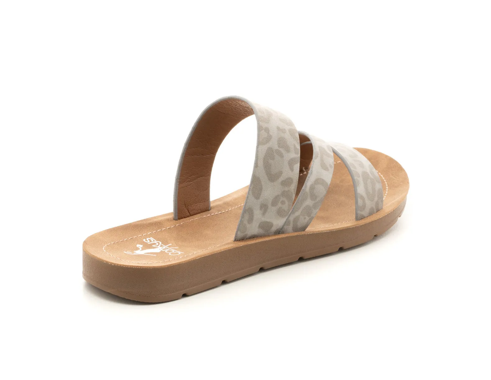 Grey LYDIA Leopard Slide/Sandal