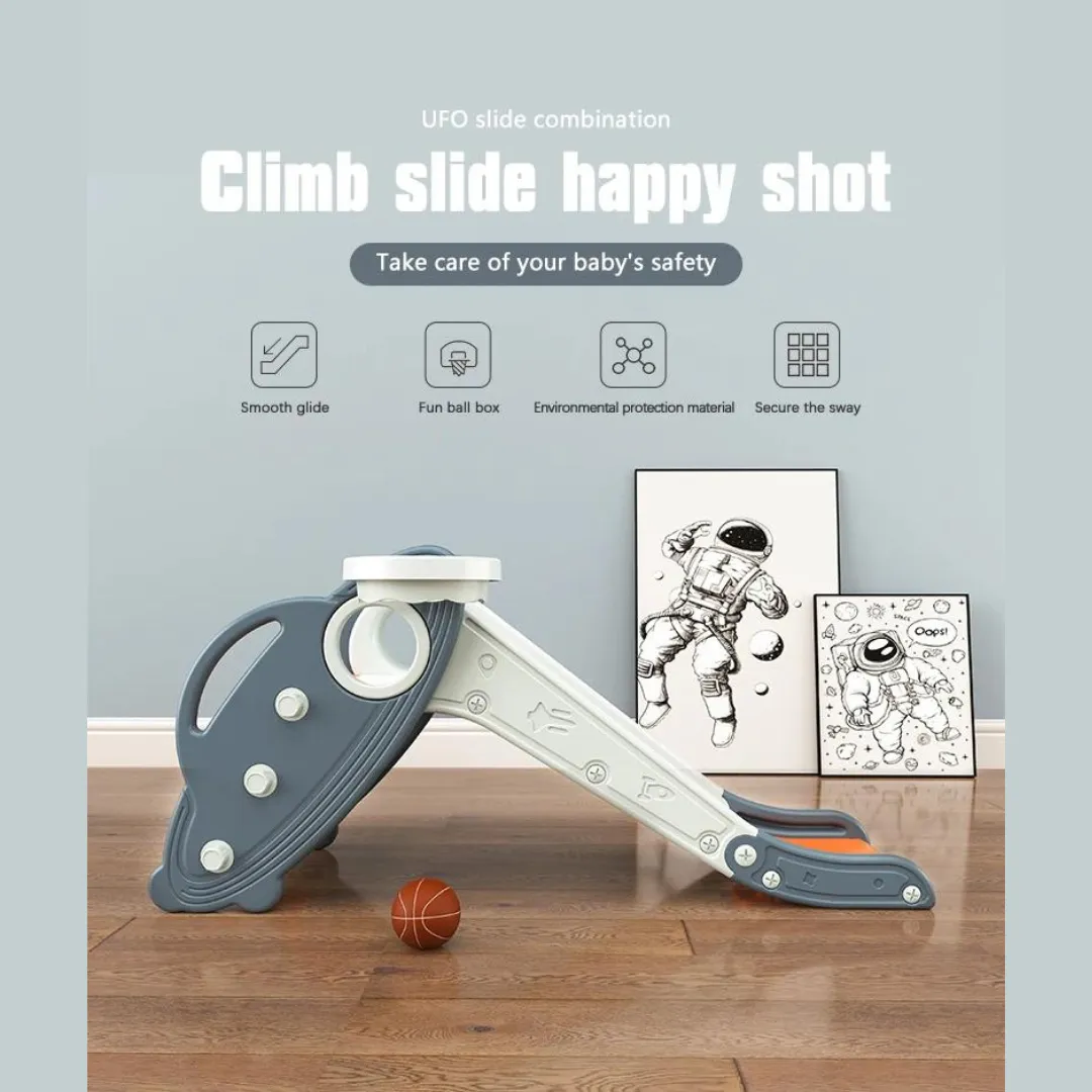 HDPE High Quality Stable Playground Slide   Basketball Frame 127×57×36cm