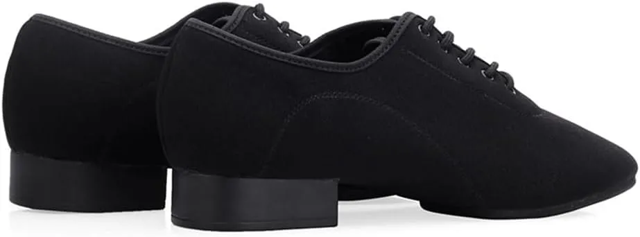 HIPPOSEUS Men's Lace up Ballroom Dance Shoes Split Sole Latin Salsa Dancing Character Shoes Low Heel,Model KCBD
