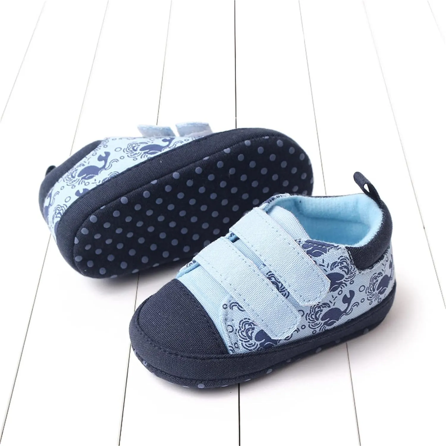 Infant Toddler Canvas Prewalker Lightweight Flat Bottom Walking Shoes Boys Girls Double Strap Sports Sneakers