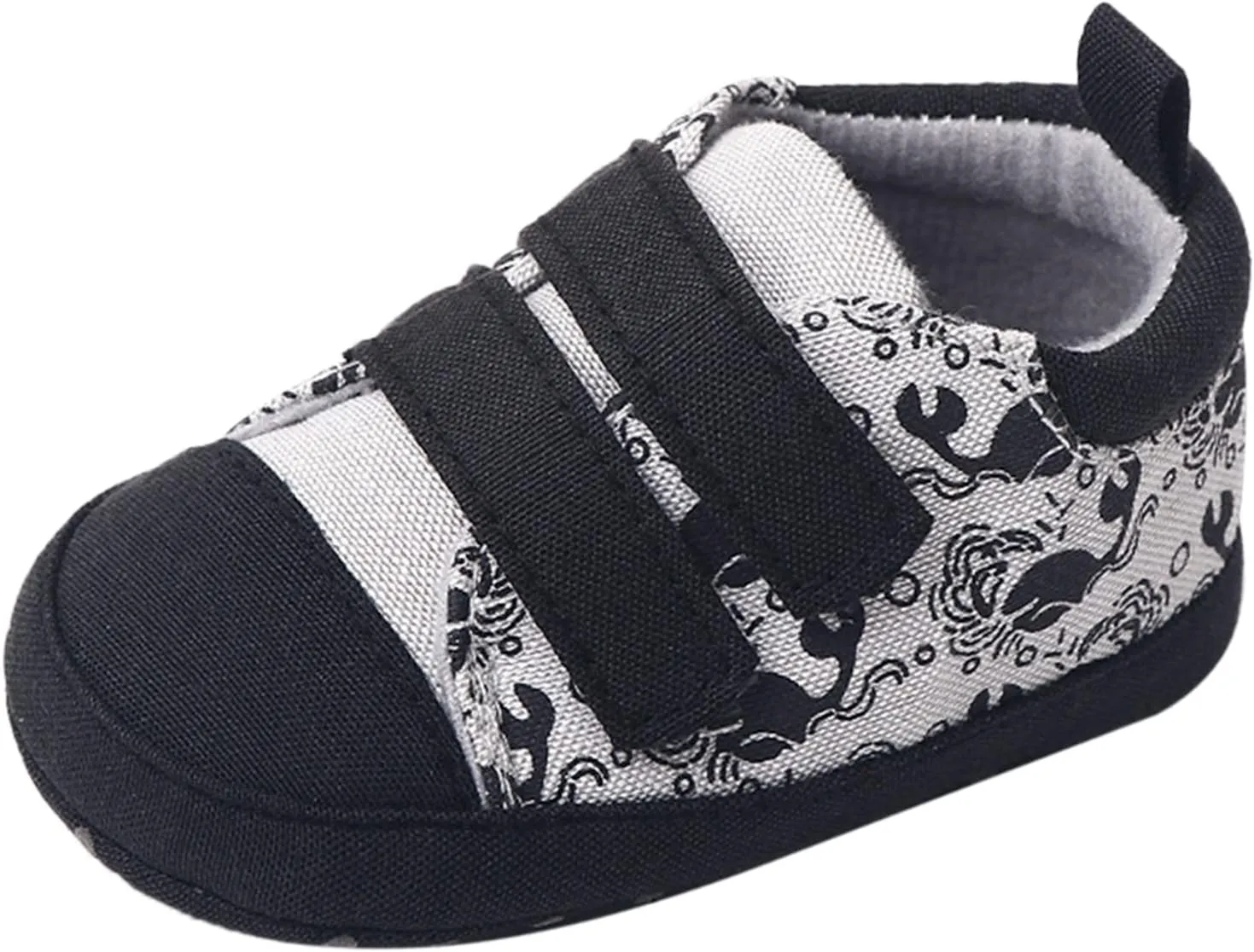 Infant Toddler Canvas Prewalker Lightweight Flat Bottom Walking Shoes Boys Girls Double Strap Sports Sneakers