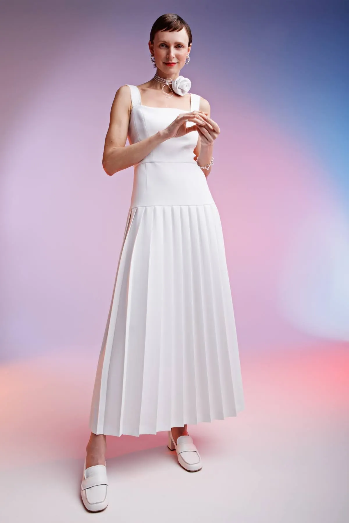Jackie Pleated Dress Made to Measure