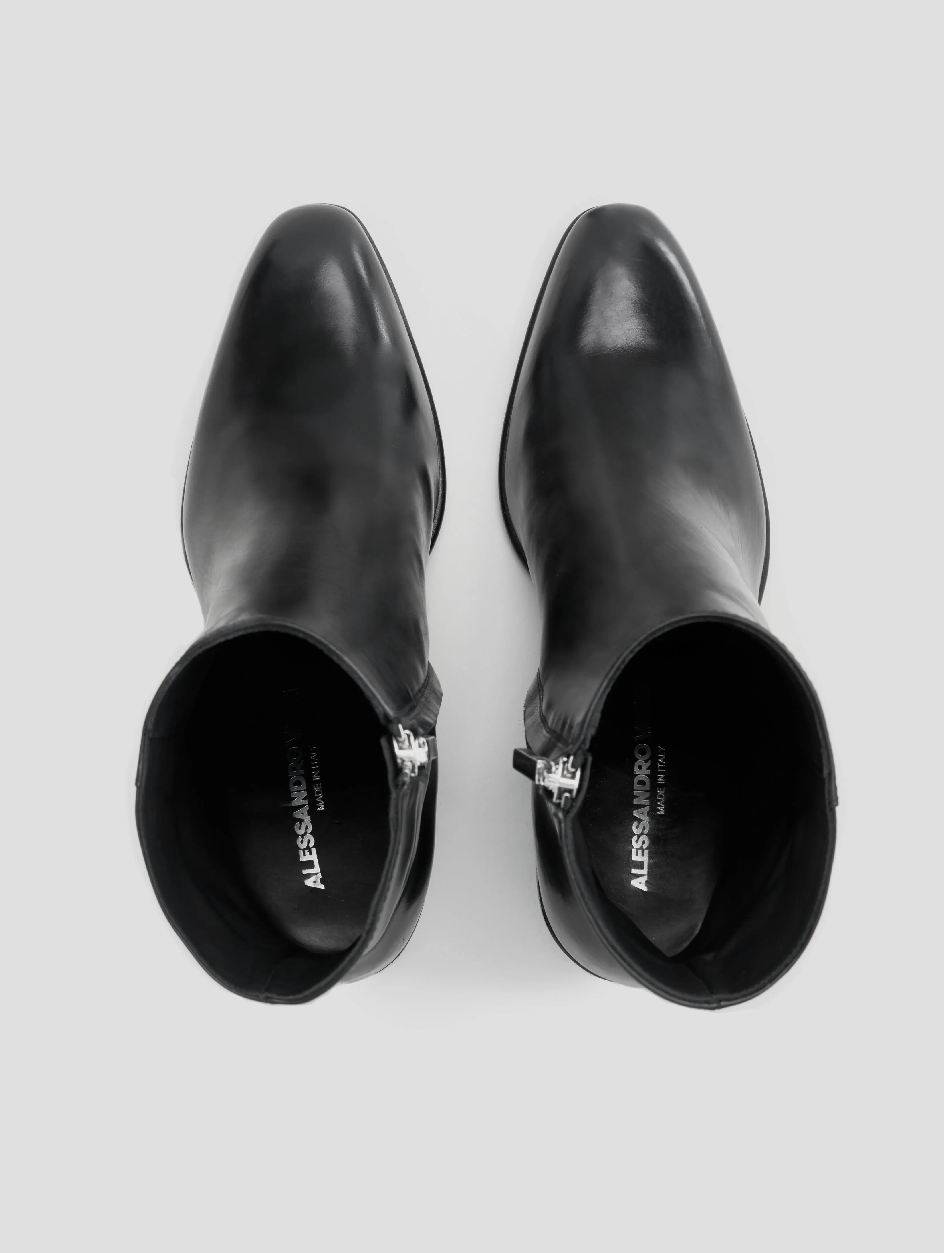JANIS 80MM ANKLE BOOT IN BLACK CALFSKIN