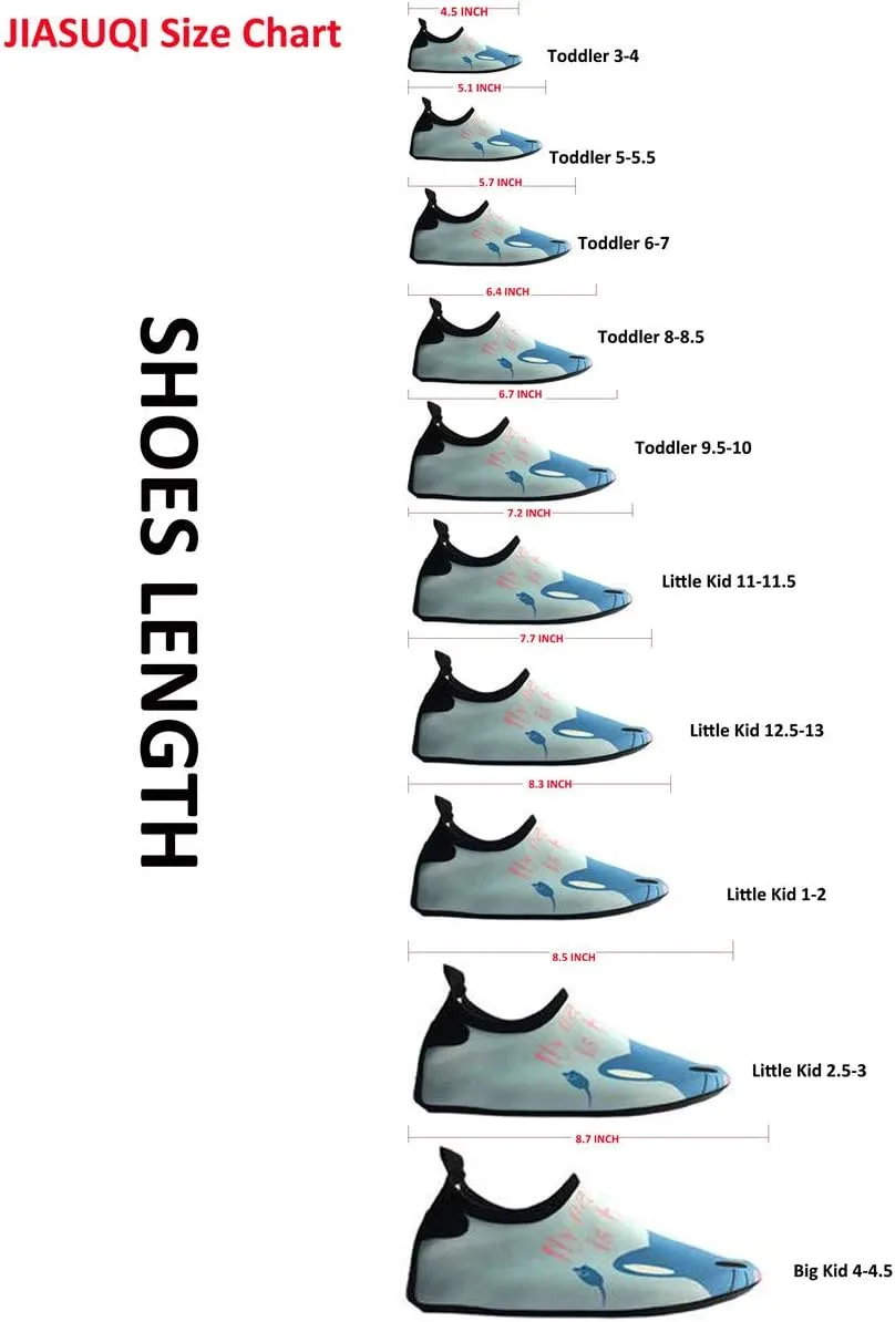 JIASUQI Kids Boys and Girls Summer Athletic Water Shoes Aqua Socks for Beach Swimming Pool