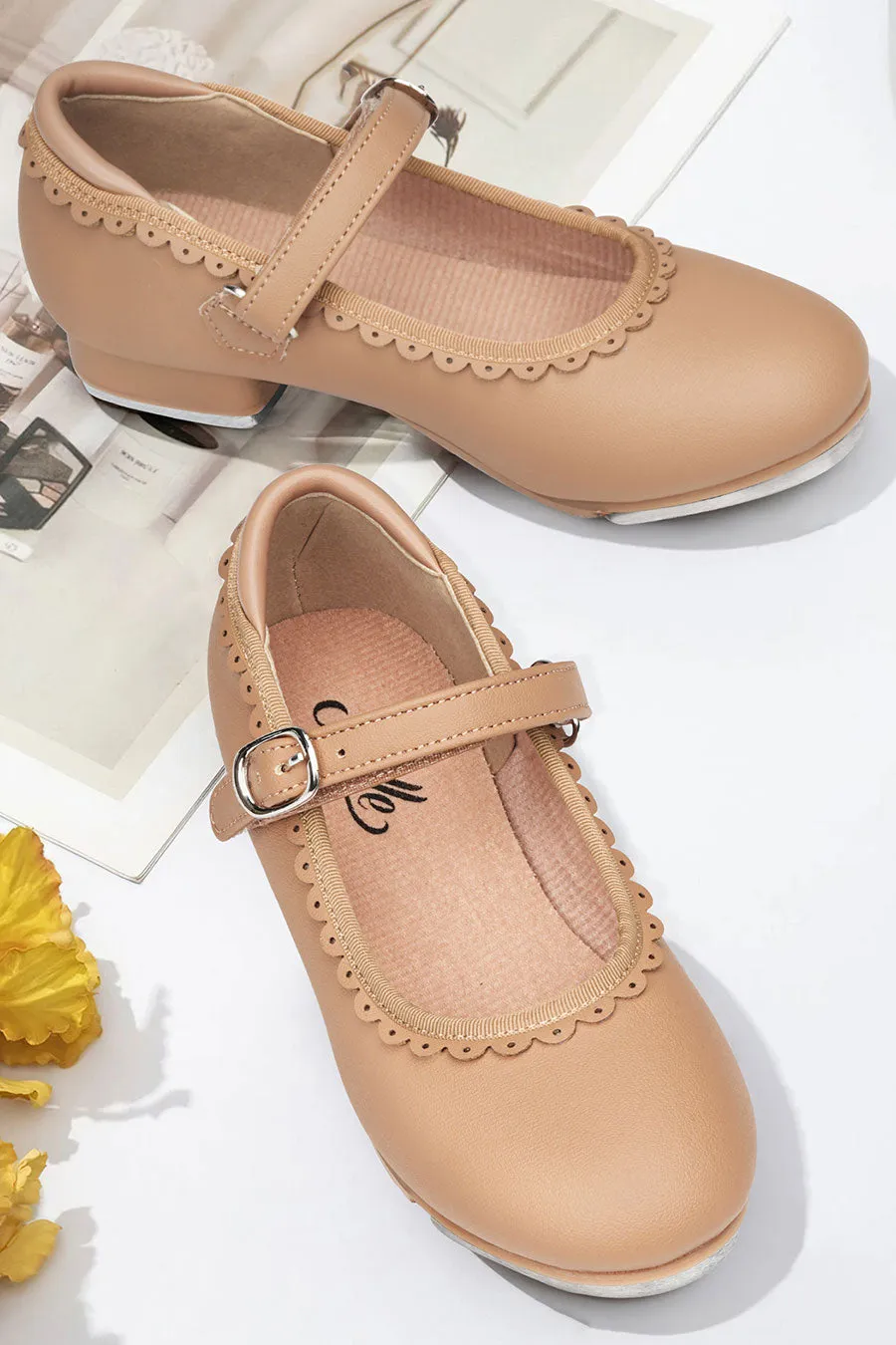 Kids Elegant Scallop Tap Shoes
