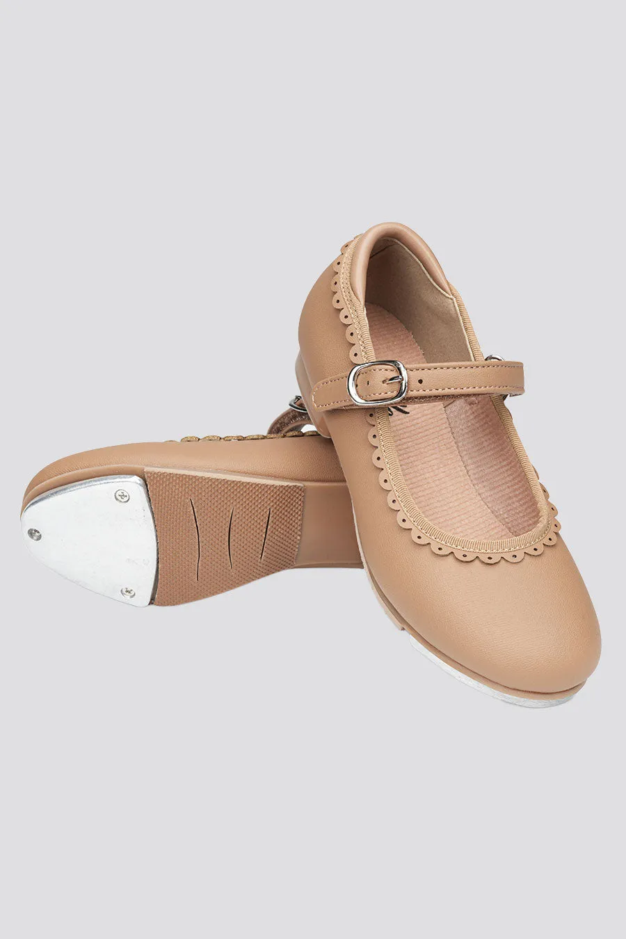Kids Elegant Scallop Tap Shoes