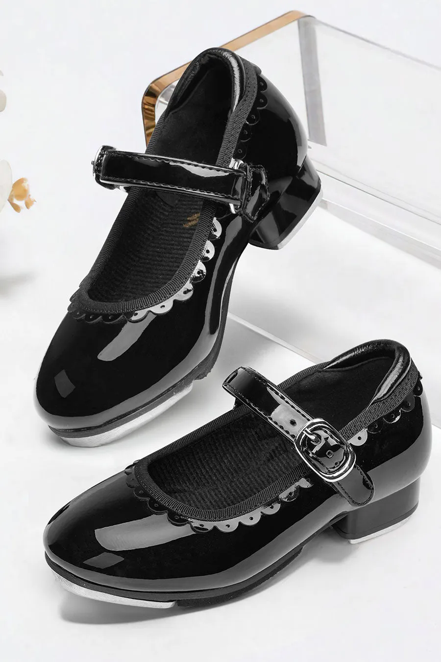 Kids Elegant Scallop Tap Shoes