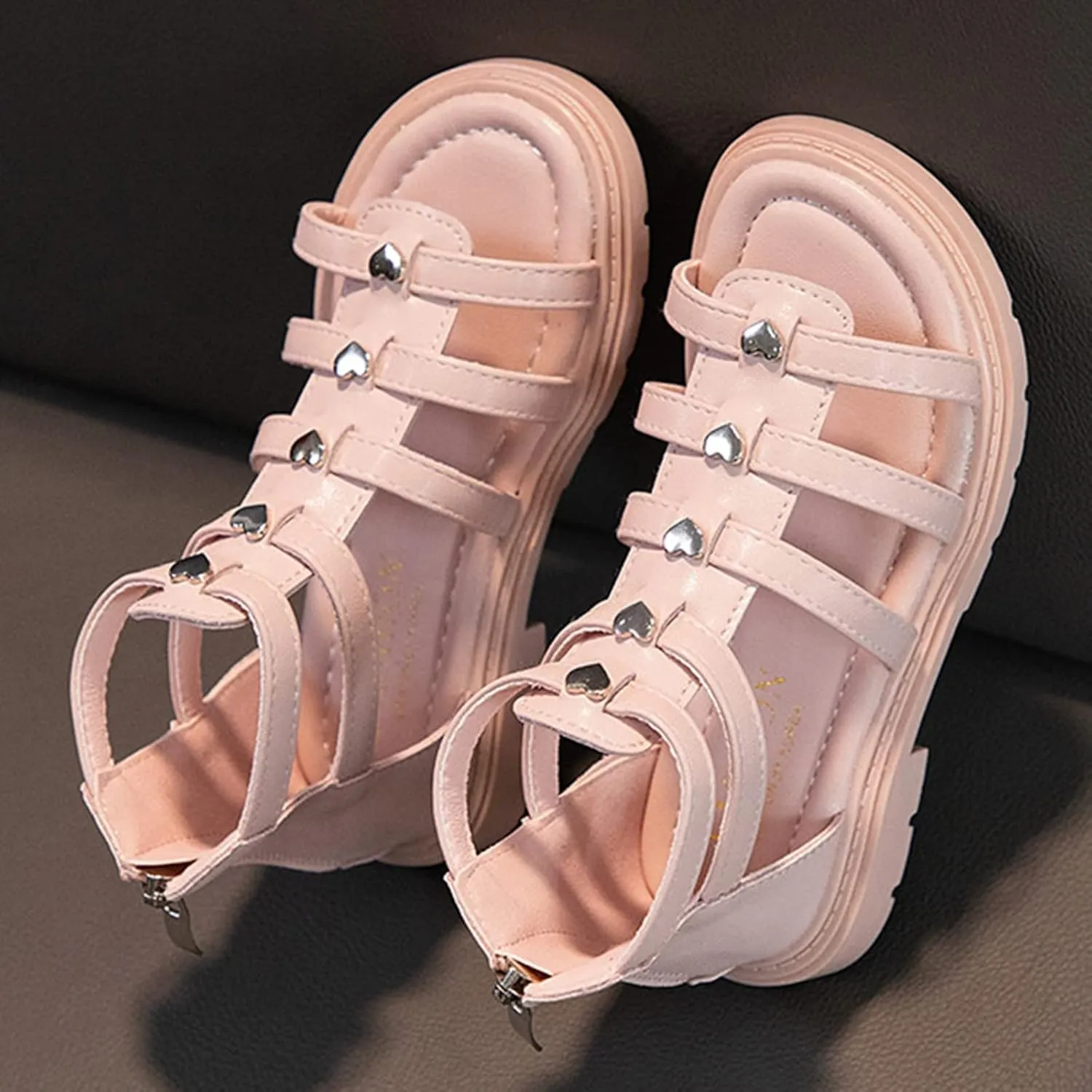 Kids Gldiator Sandals Ankle Rubber ow Heels Gldiator Shoes Baby Boys Girls Outdoor Summer Slip On Shoes Casual