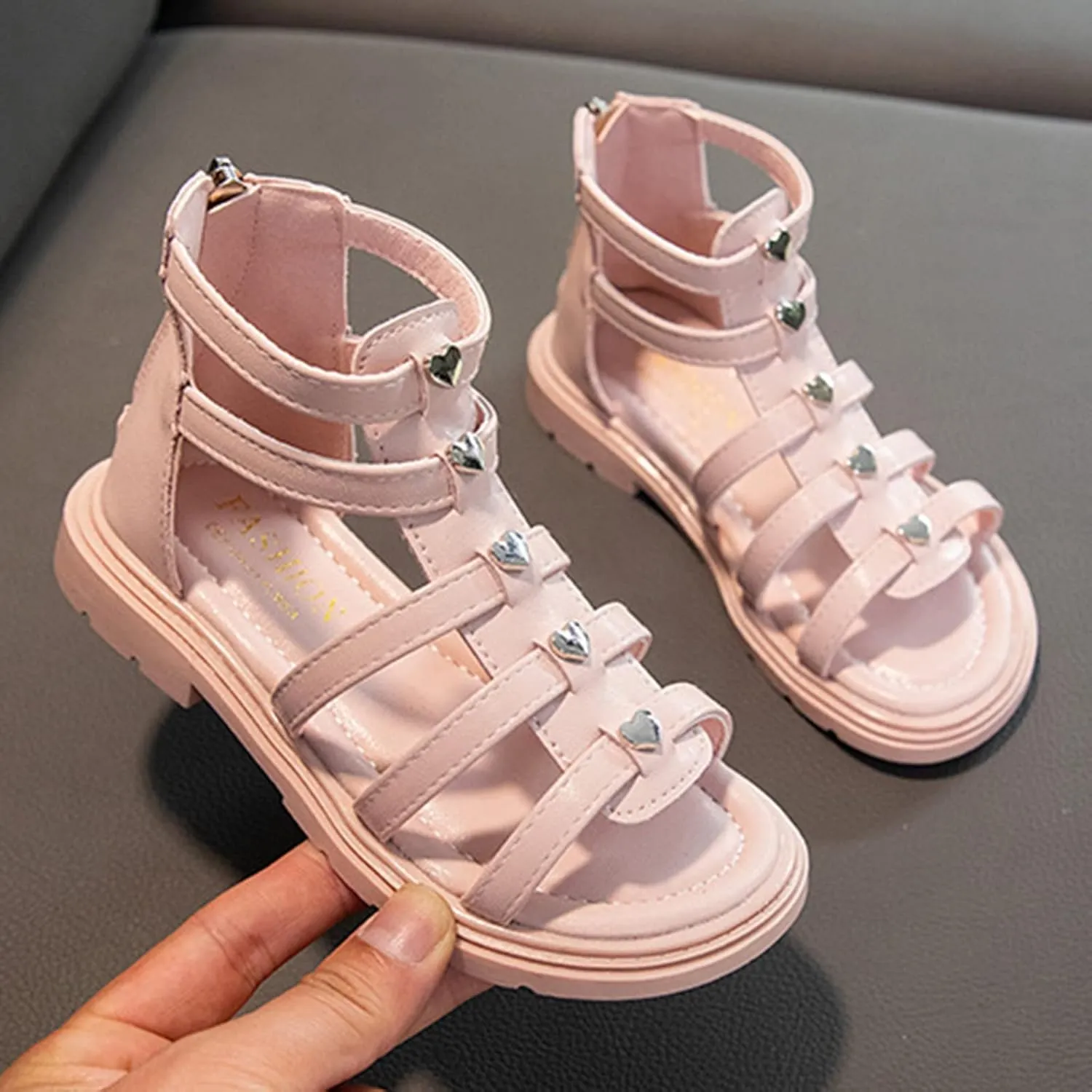 Kids Gldiator Sandals Ankle Rubber ow Heels Gldiator Shoes Baby Boys Girls Outdoor Summer Slip On Shoes Casual