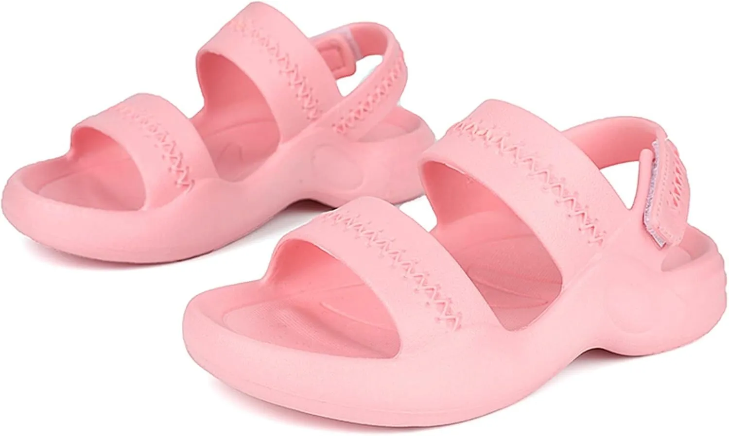 Kids Open Toe Sandals With Strap Foam Slip On Wide Shoes Toddler Baby Boys Girls Shower Sandles Beach Slippers Summer