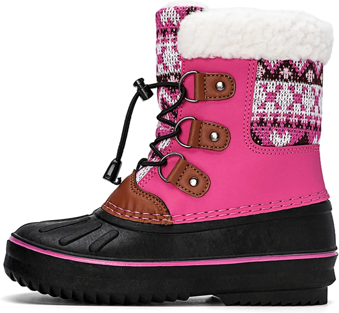 Kids Snow Boots Girls Boys Outdoor Plus Velvet Warm Ski Shoes Toddler Water Proof Anti-slip Mid Calf Booties