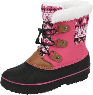 Kids Snow Boots Girls Boys Outdoor Plus Velvet Warm Ski Shoes Toddler Water Proof Anti-slip Mid Calf Booties