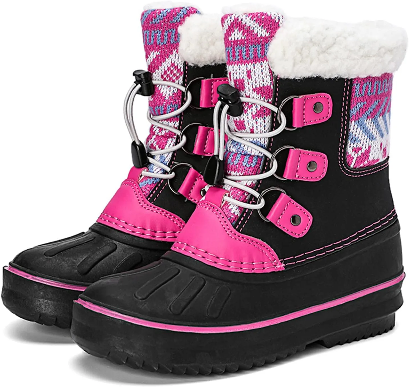 Kids Snow Boots Girls Boys Outdoor Plus Velvet Warm Ski Shoes Toddler Water Proof Anti-slip Mid Calf Booties