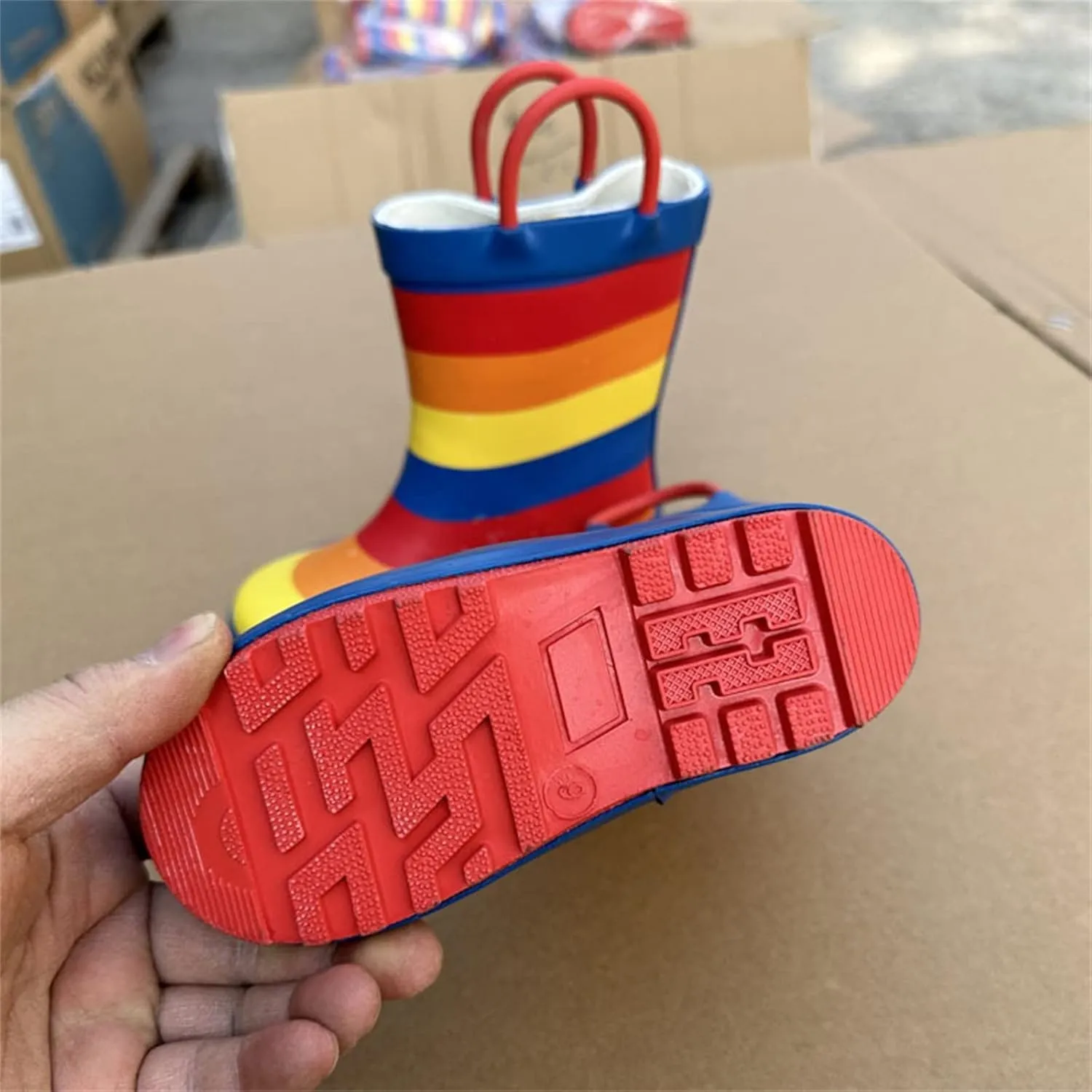 Kids Unisex Rainbow Rain Boots Lightweight Soft Rubber Boot for Toddler Kids Youth Insulated Cat And Boys Snow Boots