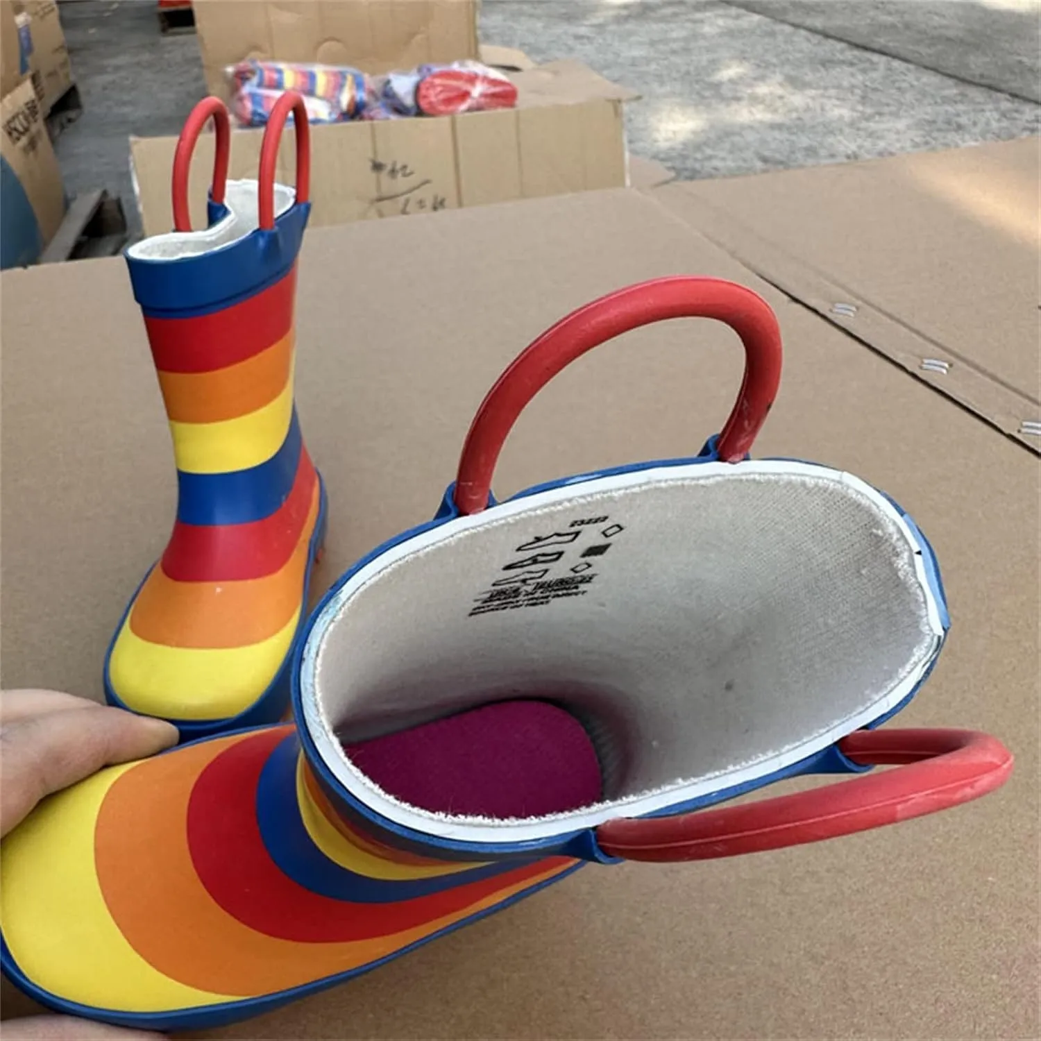 Kids Unisex Rainbow Rain Boots Lightweight Soft Rubber Boot for Toddler Kids Youth Insulated Cat And Boys Snow Boots