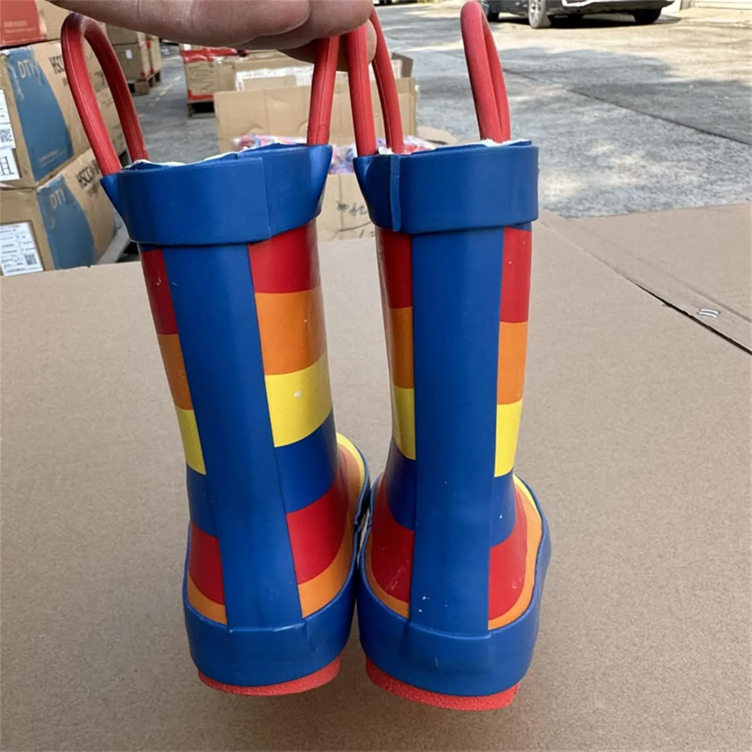 Kids Unisex Rainbow Rain Boots Lightweight Soft Rubber Boot for Toddler Kids Youth Insulated Cat And Boys Snow Boots