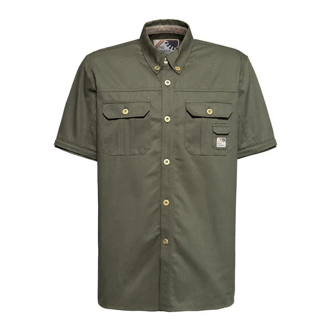 King Kerosin Motorshop Workwear Shirt Military Green