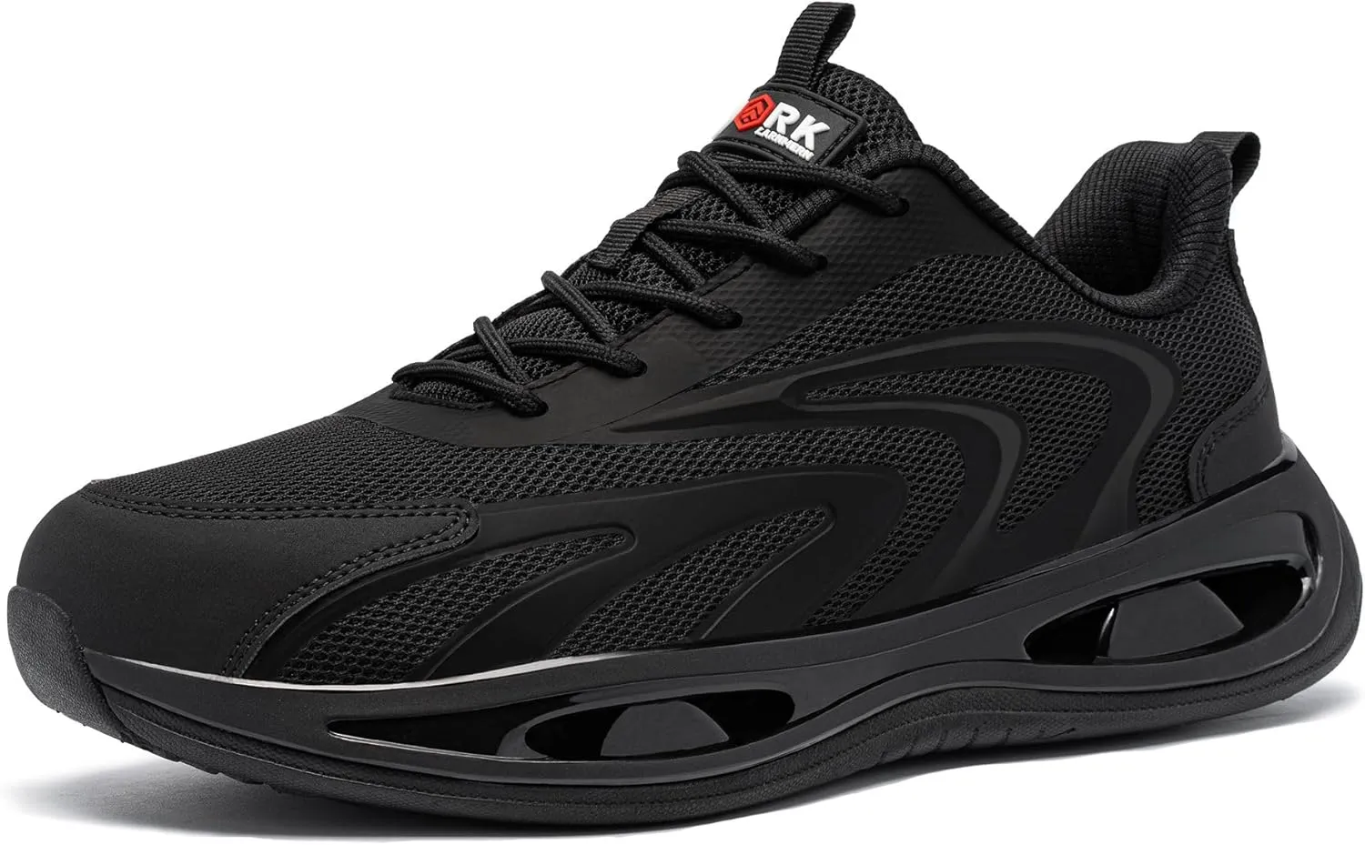 LARNMERN Wide Steel Toe Shoes for Women Slip Resistant Work Safety Sneakers Lightweight Comfortable Breathable Tennis Shoe Industrial Construction Boots(10 Wide Women, Black)