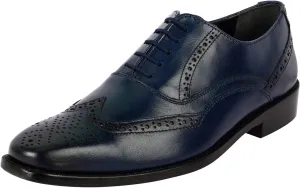 LIBERTYZENO Mens Wingtip Brogue Genuine Leather Adults Lace Up Oxford Dress Shoes for Easter Gift