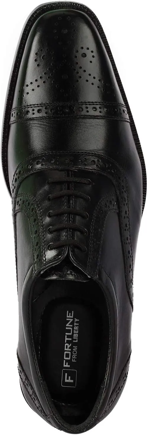 LIBERTYZENO Mens Wingtip Brogue Genuine Leather Adults Lace Up Oxford Dress Shoes for Easter Gift
