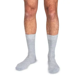 Light Grey Heather Merino Wool Mid Calf Dress Socks