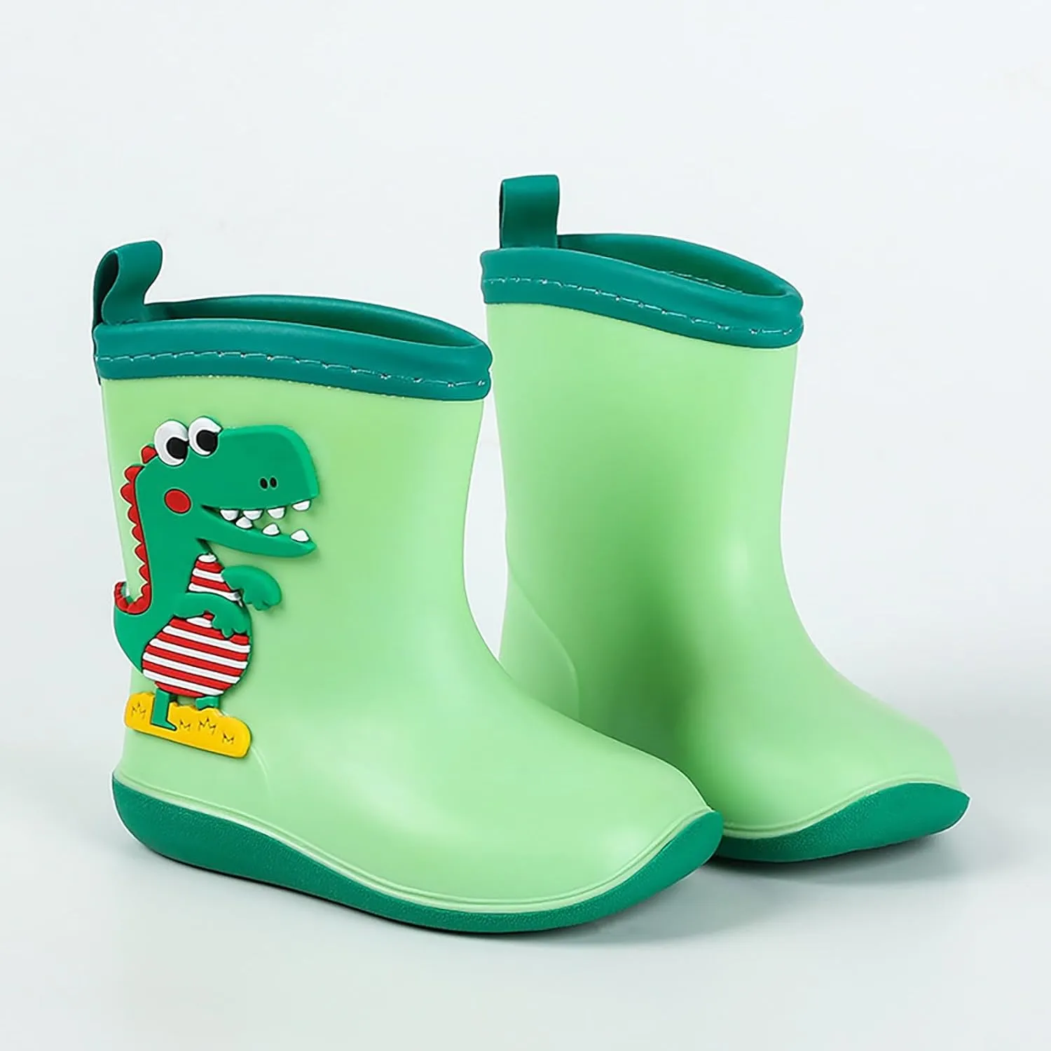 Little Child Toddler Boys Girls Rain Boots Dinosaur Print Non Slip Flat Rain Shoes Mud Boots Kids Rubber Boot
