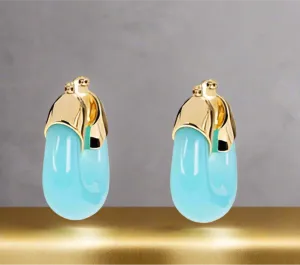 Lizzie Fortunato Women's Blue Gold Organic Hoop Earrings