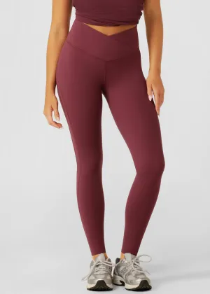 Lorna Jane Lotus No Chafe Phone Pocket Ankle Biter Leggings - Mulberry
