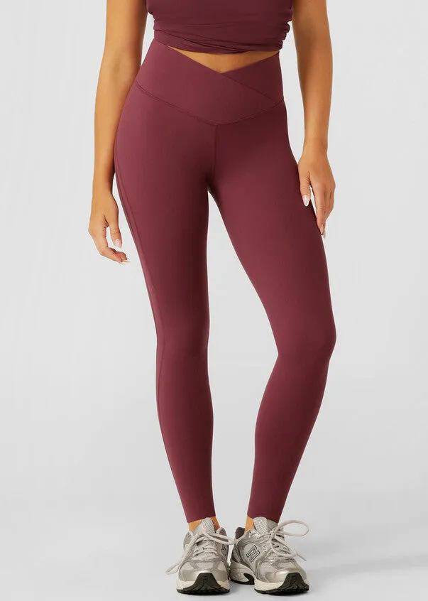 Lorna Jane Lotus No Chafe Phone Pocket Ankle Biter Leggings - Mulberry
