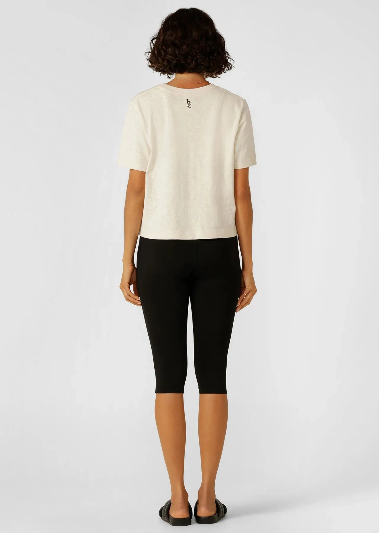 Lotus No Chafe Phone Pocket 3/4 Leggings - Black