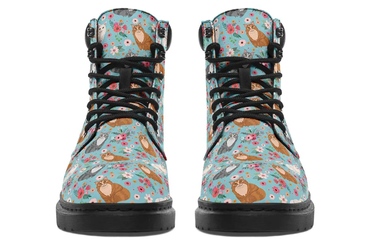 Maine Coon Cat Flower Classic Vibe Boots
