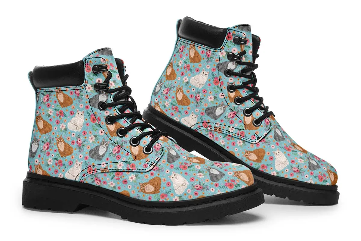 Maine Coon Cat Flower Classic Vibe Boots