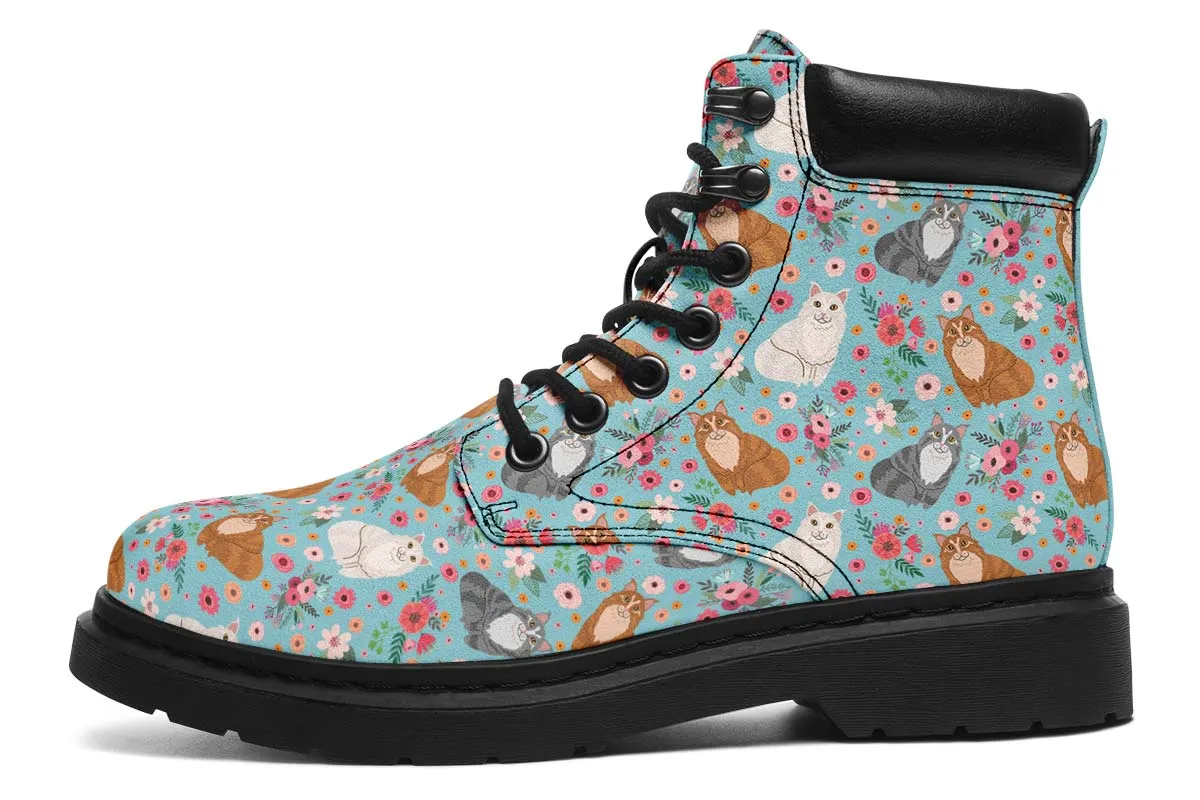 Maine Coon Cat Flower Classic Vibe Boots